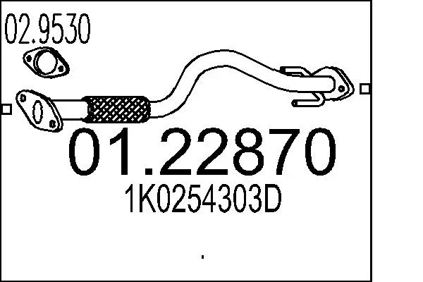 Výfuková trubka MTS 01.22870 – OE 1K0254303D