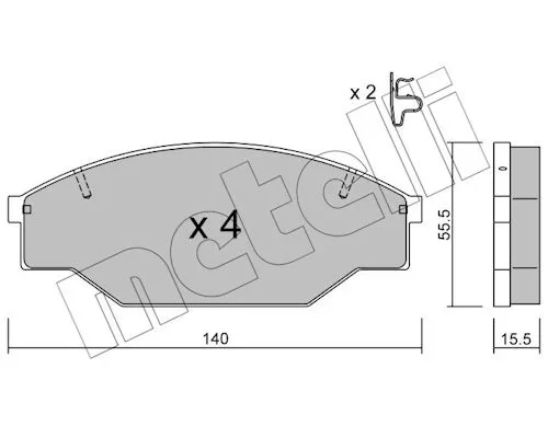 Sada brzdových destiček, kotoučová brzda METELLI 22-0227-0