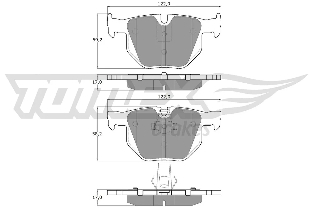 Sada brzdových destiček, kotoučová brzda Tomex Brakes TX14-81