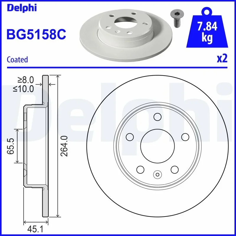 Brzdový kotouč DELPHI BG5158C