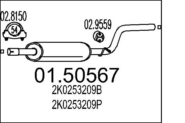Stredni tlumic vyfuku MTS 01.50567
