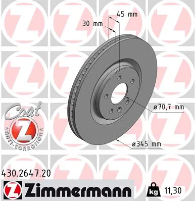 Brzdový kotouč ZIMMERMANN 430.2647.20