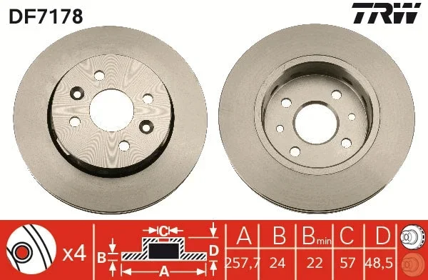 Brzdový kotouč TRW DF7178