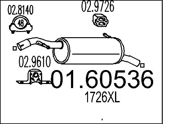 Zadni tlumic vyfuku MTS 01.60536 – OE 1726XL