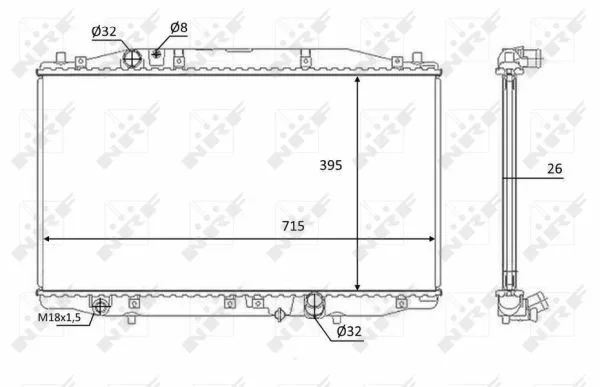 Chladič, chlazení motoru NRF 58452 – OE 19010RBDE01