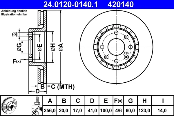 Brzdový kotouč ATE 24.0120-0140.1
