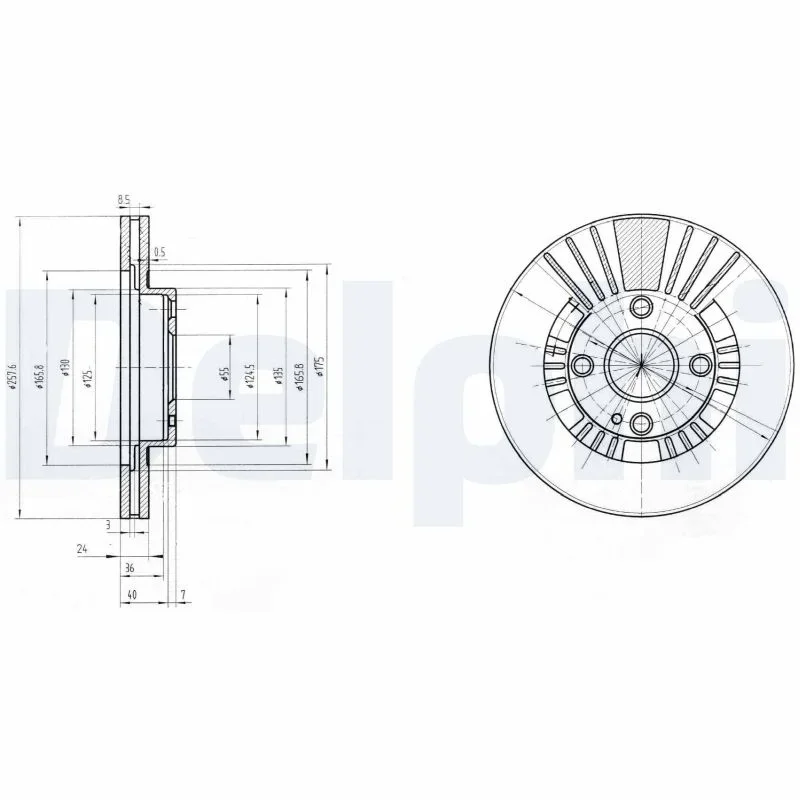 Brzdový kotouč DELPHI BG3509 – OE BJ1Y-33-25X