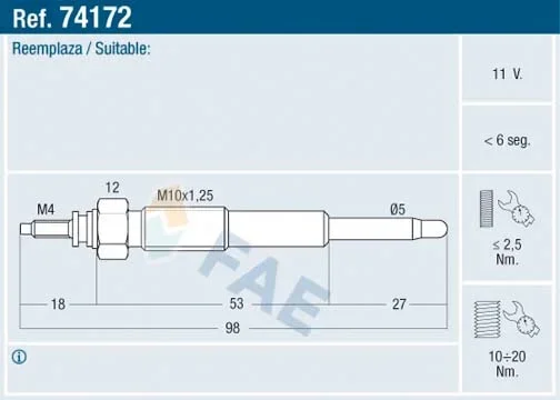 Zhavici svicka FAE 74172