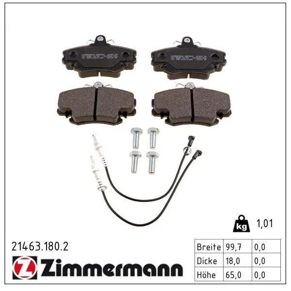 Sada brzdových destiček, kotoučová brzda ZIMMERMANN 21463.180.2