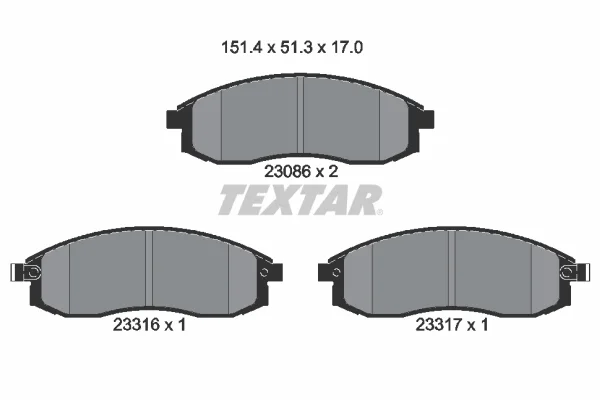 Sada brzdových destiček, kotoučová brzda TEXTAR 2308601