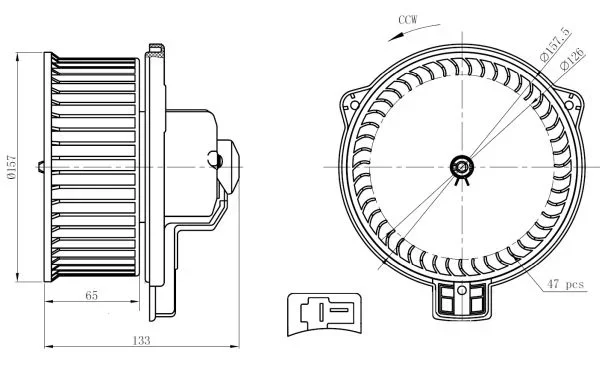 vnitřní ventilátor NRF 34291 – OE 8710360180