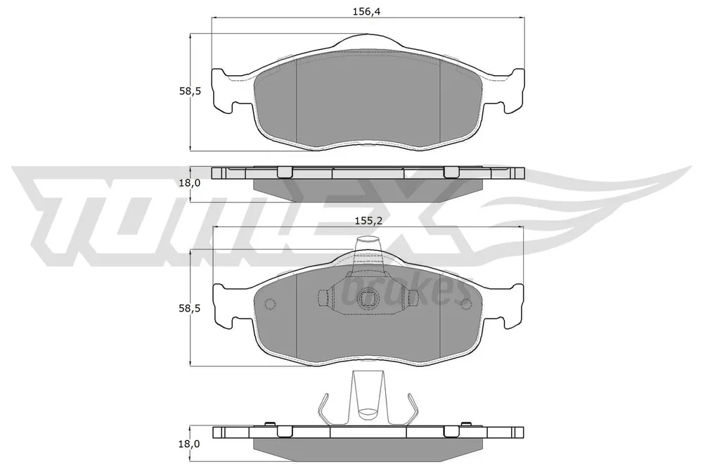 Sada brzdových destiček, kotoučová brzda Tomex Brakes TX11-19