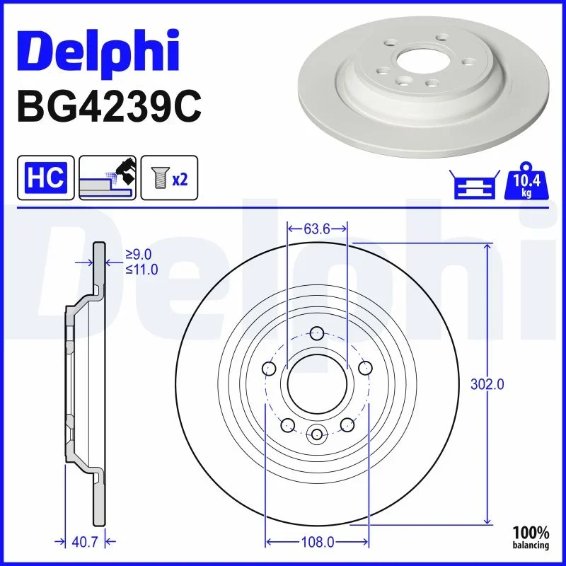 Brzdový kotouč DELPHI BG4239C