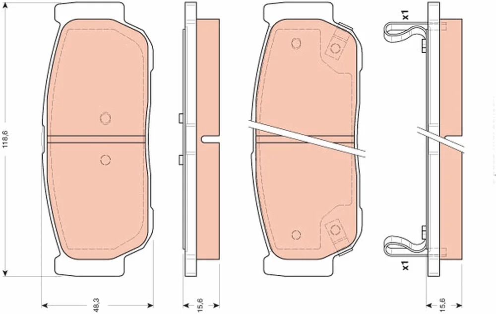Sada brzdových destiček, kotoučová brzda TRW GDB3413