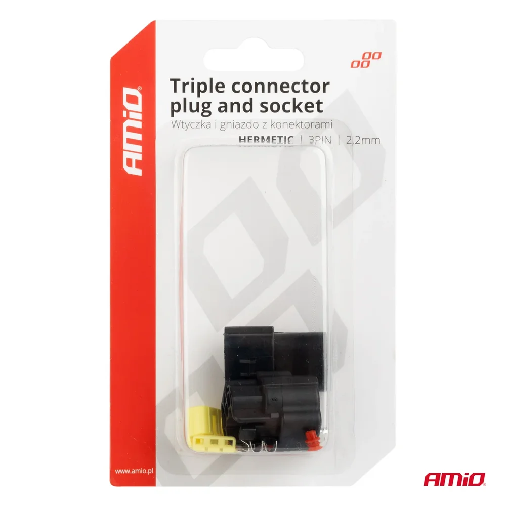 Sada elektrických konektorů vodotěsných 3 PIN 2,2 mm AMiO-04347 - Obrázek 5