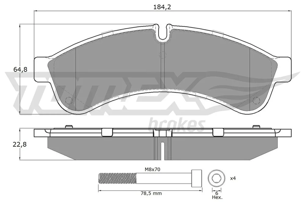 Sada brzdových destiček, kotoučová brzda Tomex Brakes TX19-30