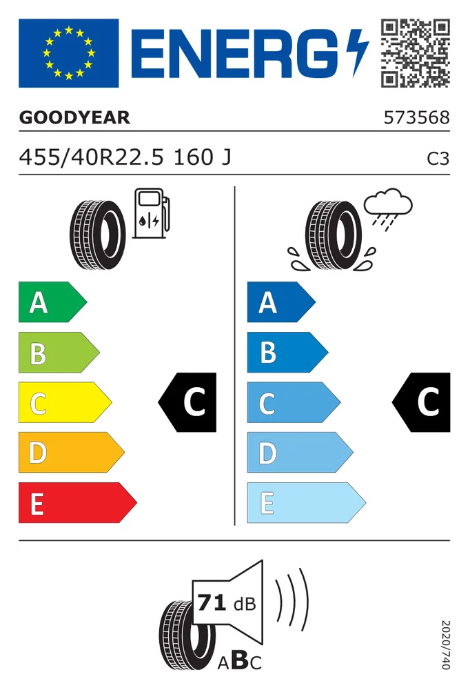 455/40R22.5 CGO LHT+ MS GOODYEAR 455/40R22.5CGOLHT+MS