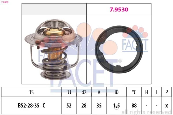 Termostat, chladivo FACET 7.8489 – OE 19301-PHM-305