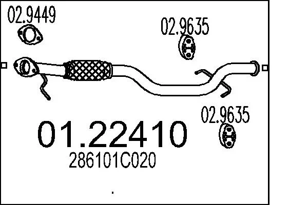 Výfuková trubka MTS 01.22410 – OE 286101C020