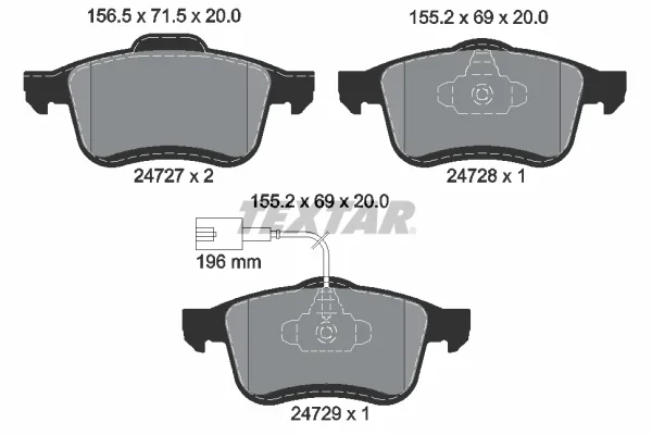 Sada brzdových destiček, kotoučová brzda TEXTAR 2472701