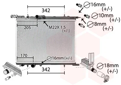 Chladič, chlazení motoru VAN WEZEL 40002300