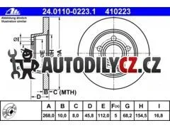 AT 410223 P/L brzdový kotouč ATE