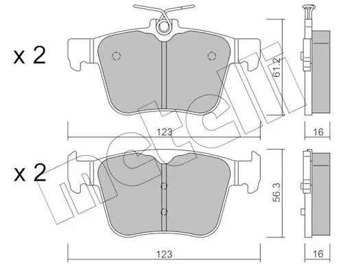 Sada brzdových destiček, kotoučová brzda METELLI 22-0981-0