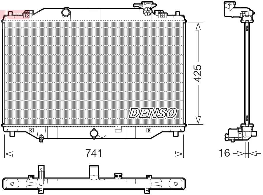 Chladič, chlazení motoru DENSO DRM44053 – OE PYFW15200 Chladič, chlazení motoru DENSO DRM44053 – OE PYFW15200
