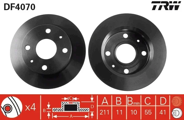 Brzdový kotouč TRW DF4070