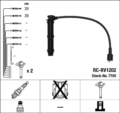 Sada kabelů pro zapalování NGK 7705 – OE GHT291