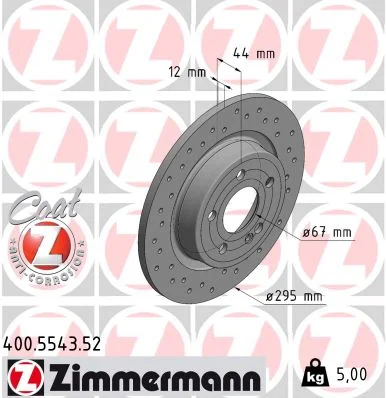 Kotouč brzdový ZIMMERMANN 400.5543.52
