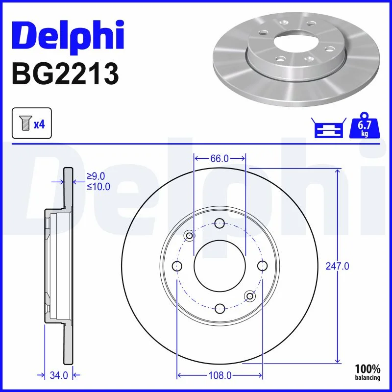 Brzdový kotouč DELPHI BG2213