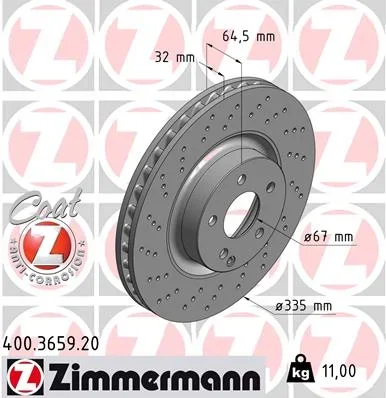 Brzdový kotouč ZIMMERMANN 400.3659.20