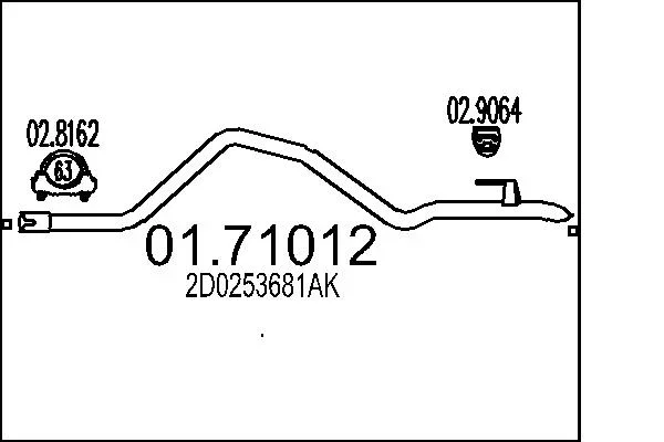 Výfuková trubka MTS 01.71012 – OE 2D0253681AK