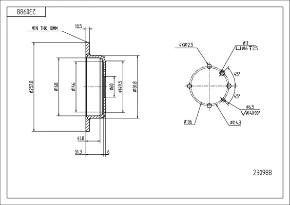 BRZ.KOTOUČ /Z/ NUBIRA 1.6-1.8 05- HART 230988 – OE 96549630