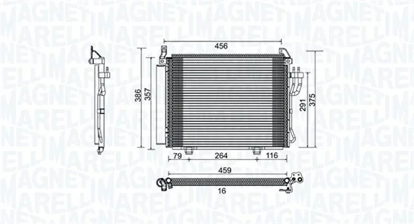Kondenzátor, klimatizace MAGNETI MARELLI 350203790000