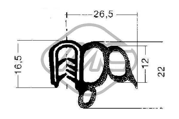 Těsnění dveří METALCAUCHO 00774