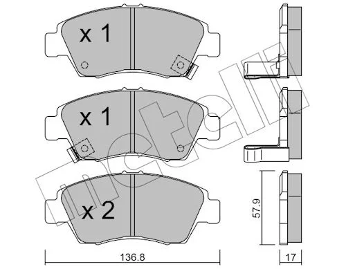 Sada brzdových destiček, kotoučová brzda METELLI 22-0175-0