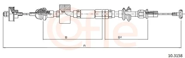 Tazne lanko, ovladani spojky COFLE 10.3158 – OE 6N1721335B Tazne lanko, ovladani spojky COFLE 10.3158 – OE 6N1721335B
