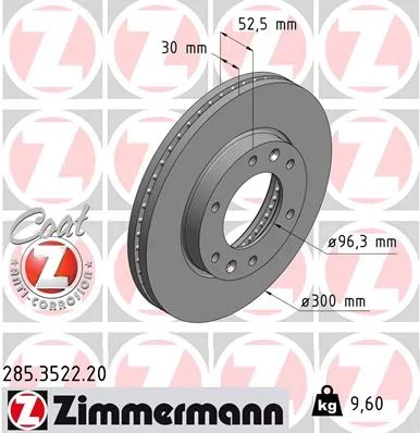Brzdový kotouč ZIMMERMANN 285.3522.20