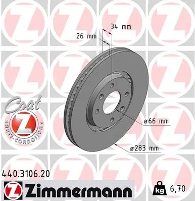 Brzdový kotouč ZIMMERMANN 440.3106.20