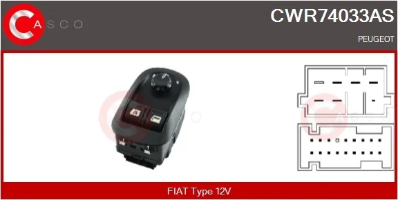 Spínač, zvedací zařízení oken CASCO CWR74033AS Spínač, zvedací zařízení oken CASCO CWR74033AS