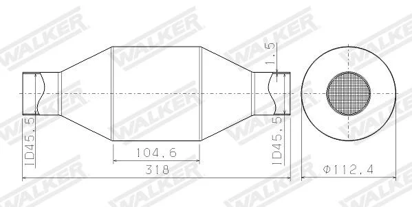 Katalyzator, univerzalni WALKER 65200 Katalyzator, univerzalni WALKER 65200