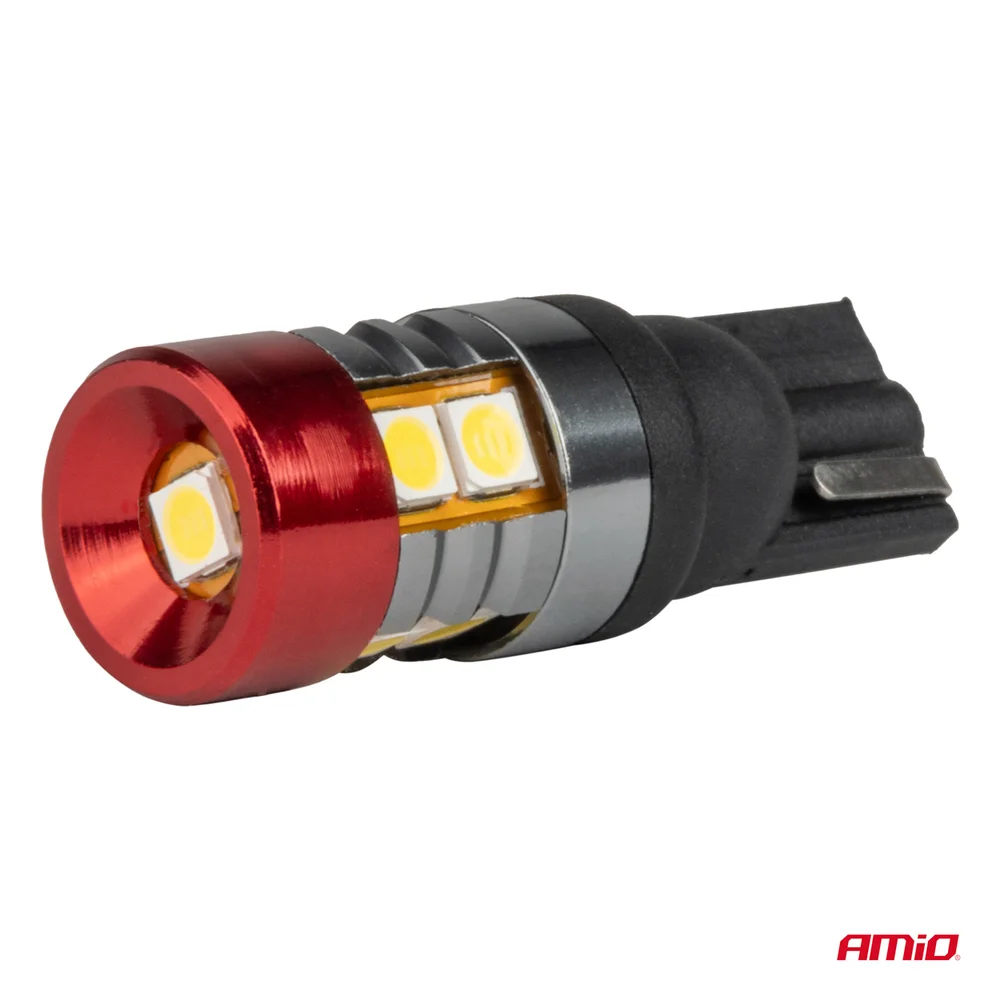 LED žárovky CANBUS T10 W5W 9 SMD 3030 Bílé 12V 24V AMiO-04242 - Obrázek 3