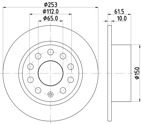Brzdový kotouč HELLA 8DD355132-281 – OE 5Q0615601C
