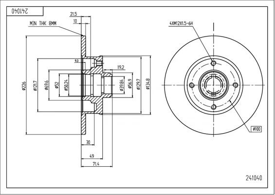 BRZ.KOTOUČ /Z/GOLF 91-98 /LAK/KPL HART 241040 BRZ.KOTOUČ /Z/GOLF 91-98 /LAK/KPL HART 241040