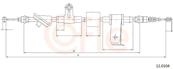 Tazne lanko, parkovaci brzda COFLE 12.0104 – OE 50505484