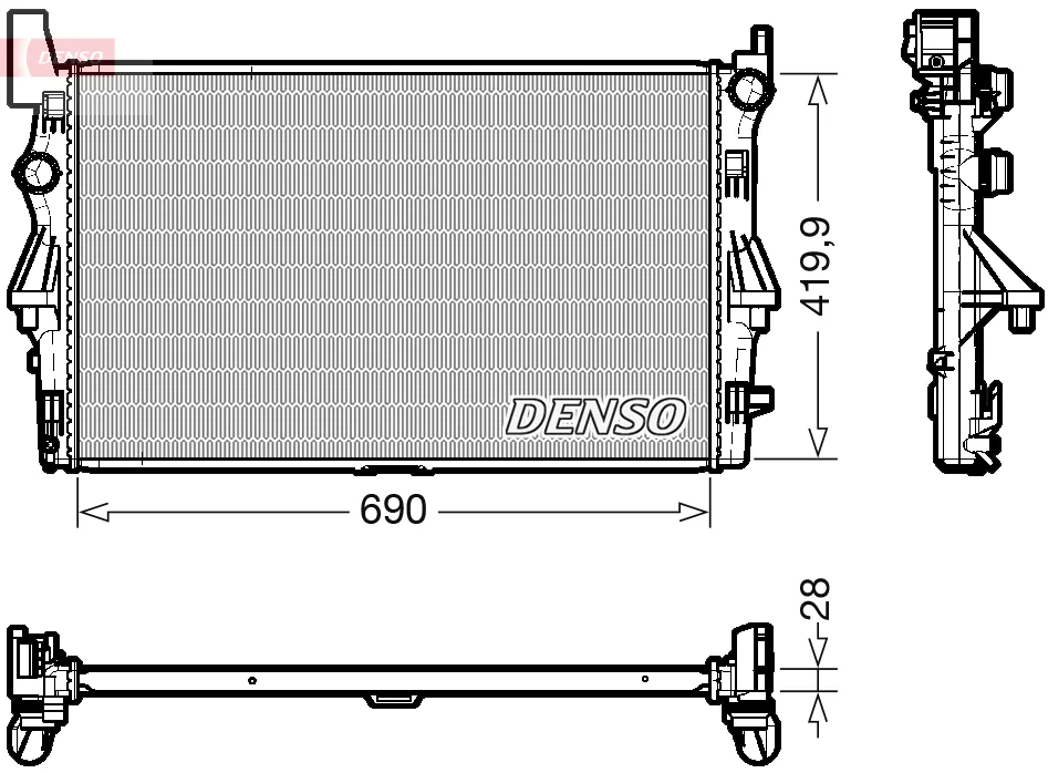 Chladič, chlazení motoru DENSO DRM17113 Chladič, chlazení motoru DENSO DRM17113