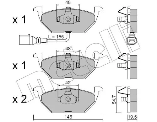 Sada brzdových destiček, kotoučová brzda METELLI 22-0211-2