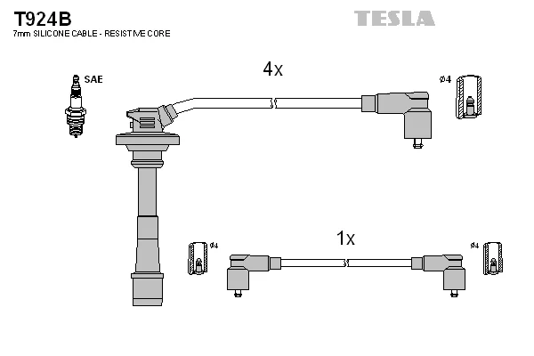Sada kabelů pro zapalování TESLA T924B Sada kabelů pro zapalování TESLA T924B